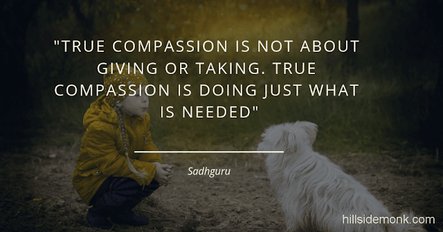 Sadguru Quotes-13 True compassion is not about giving or taking. True compassion is doing just what is needed ~ Sadguru